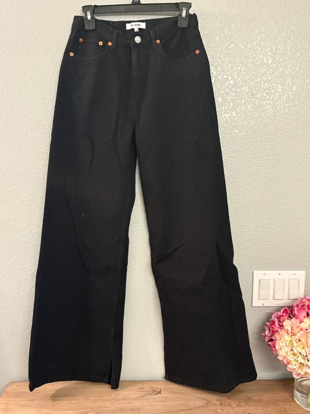 RE/DONE Black Denim High-Rise Jeans